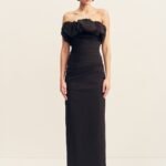CAMPBELL STRAPLESS BUBBLE MAXI DRESS - BLACK