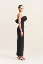 CAMPBELL STRAPLESS BUBBLE MAXI DRESS - BLACK - Image 4