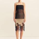 TIBBY SILK ORGANZA CAMI - BLACK