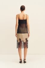 TIBBY SILK ORGANZA CAMI - BLACK - Image 4