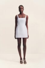 OTIS SQUARE NECK MINI DRESS - SKY