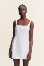 OTIS SQUARE NECK MINI DRESS - SKY - Image 3