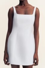 OTIS SQUARE NECK MINI DRESS - SKY - Image 7