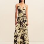 32 Sunyeol Plunged Gathered Maxi Dress 1262017 IKAT SUNGLOW 2R