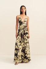 32 Sunyeol Plunged Gathered Maxi Dress 1262017 IKAT SUNGLOW 2R