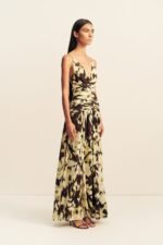 32 Sunyeol Plunged Gathered Maxi Dress 1262017 IKAT SUNGLOW 3R
