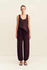 AMINA SHEER HAREM PANT - WINE TASTING