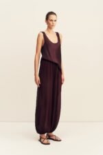 AMINA SHEER HAREM PANT - WINE TASTING - Image 3