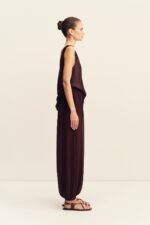 AMINA SHEER HAREM PANT - WINE TASTING - Image 4