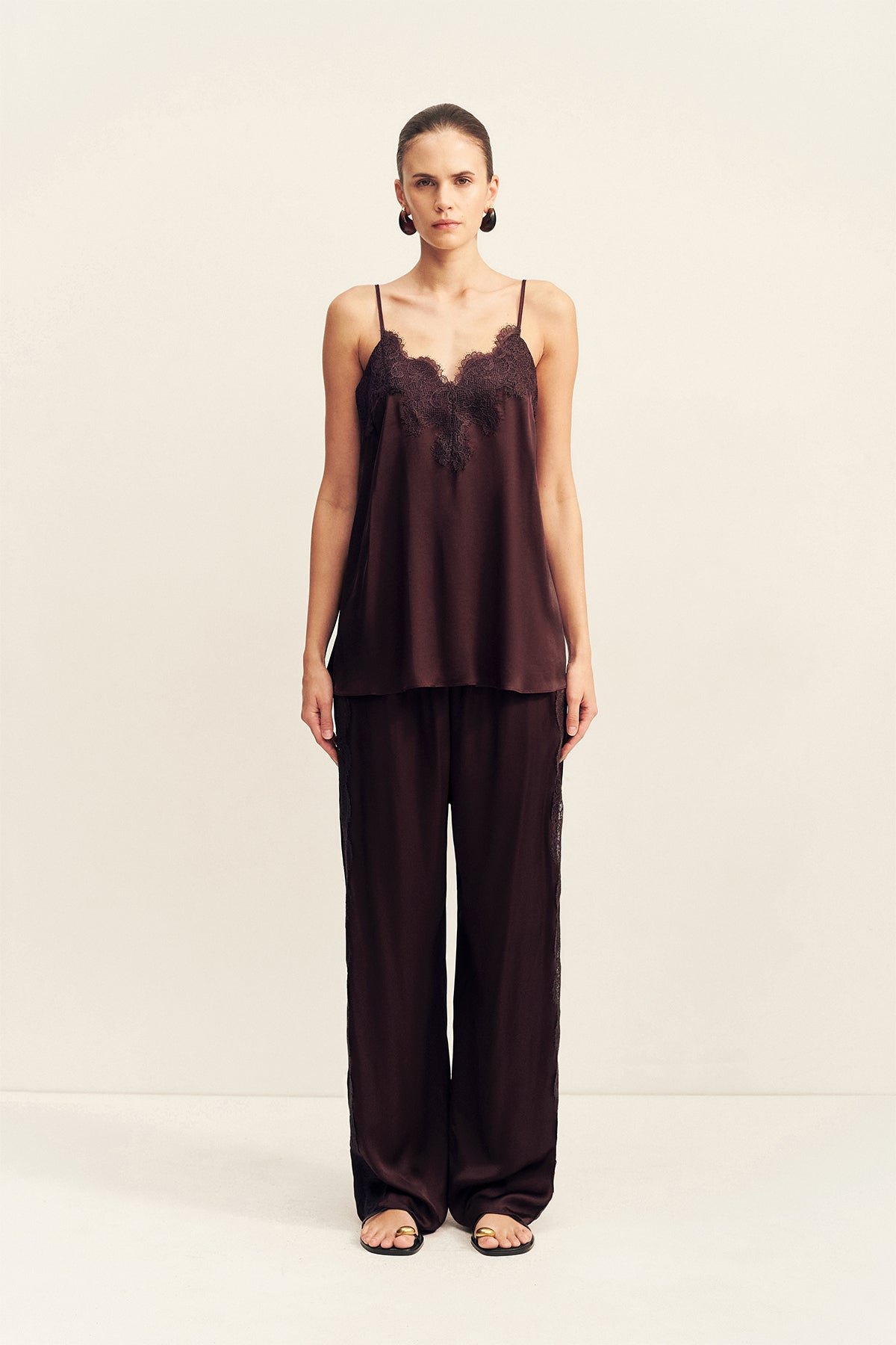 39_Simona_Lace_Cami_1261332_GANACHE_1R SIMONA LACE CAMI - ESPRESSO - Image 1