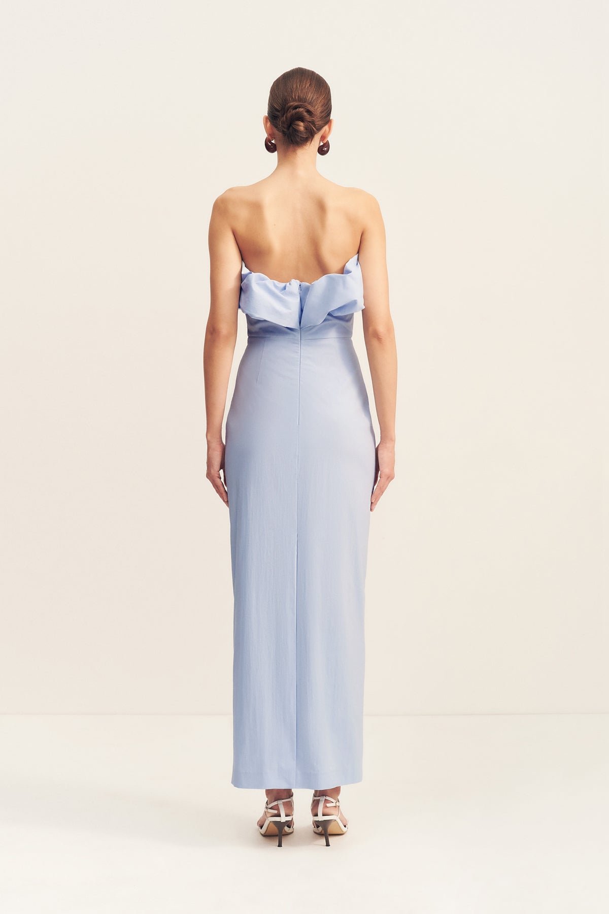 CAMPBELL STRAPLESS BUBBLE MAXI DRESS - CORNFLOWER BLUE - Image 5