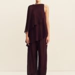 AMINA ASYMMETRICAL TIERED TOP - WINE TASTING