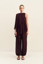 AMINA ASYMMETRICAL TIERED TOP - WINE TASTING