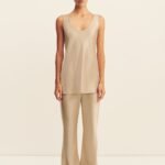 SAVANNA SCOOP NECK TOP - CHAMPAGNE