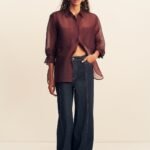TIBBY SILK ORGANZA SHIRT - PORT ROYALE