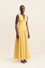 CAMPBELL GATHERED MAXI DRESS - SOLEIL - Image 3