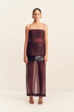 TIBBY SILK ORGANZA CAMI - PORT ROYALE
