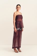TIBBY SILK ORGANZA CAMI - PORT ROYALE - Image 3