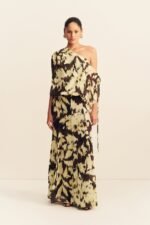49 Sunyeol Off Shoulder Blouson Maxi Dress 1262006 IKAT SUNGLOW 1R