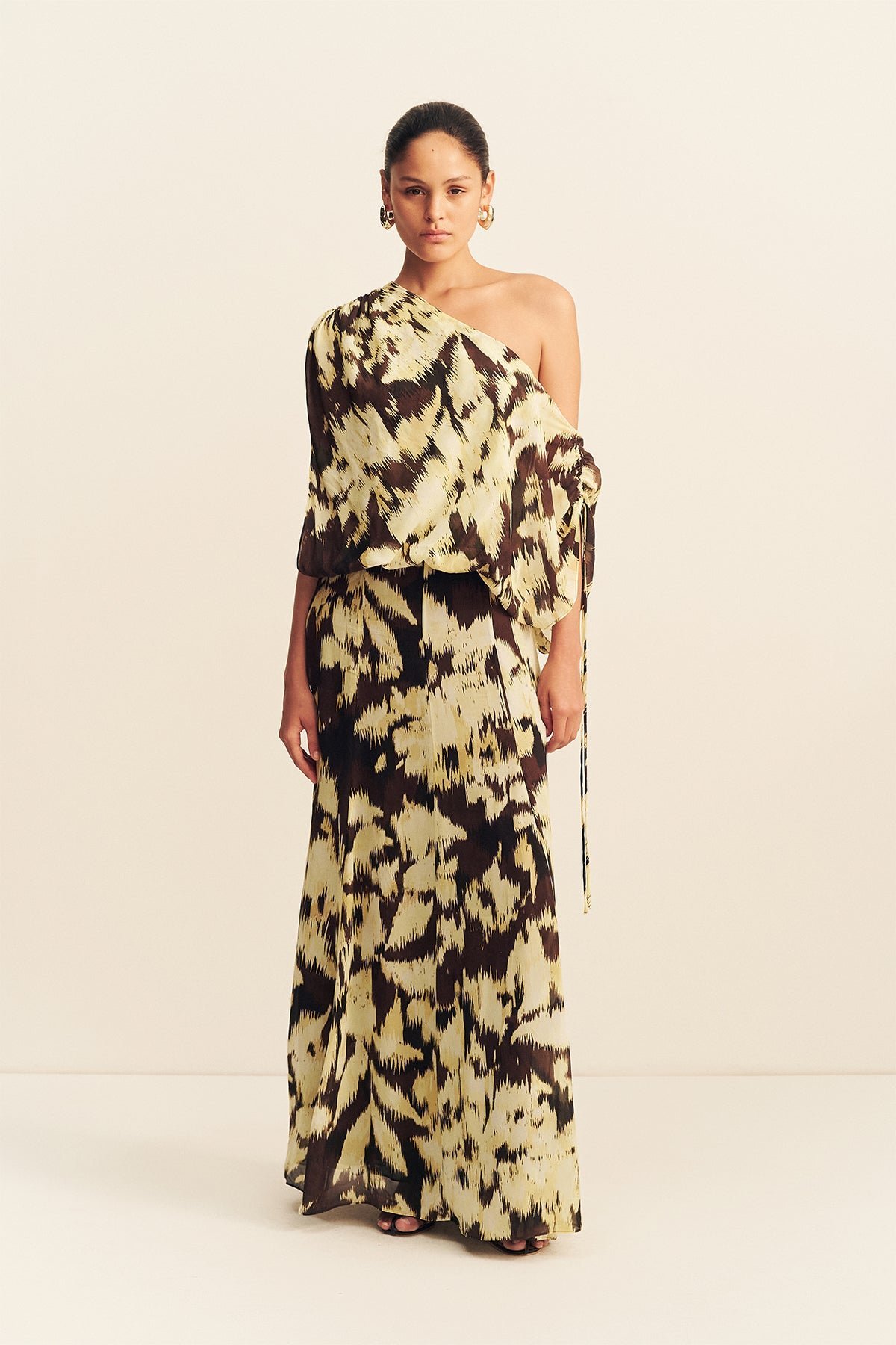 49 Sunyeol Off Shoulder Blouson Maxi Dress 1262006 IKAT SUNGLOW 1R