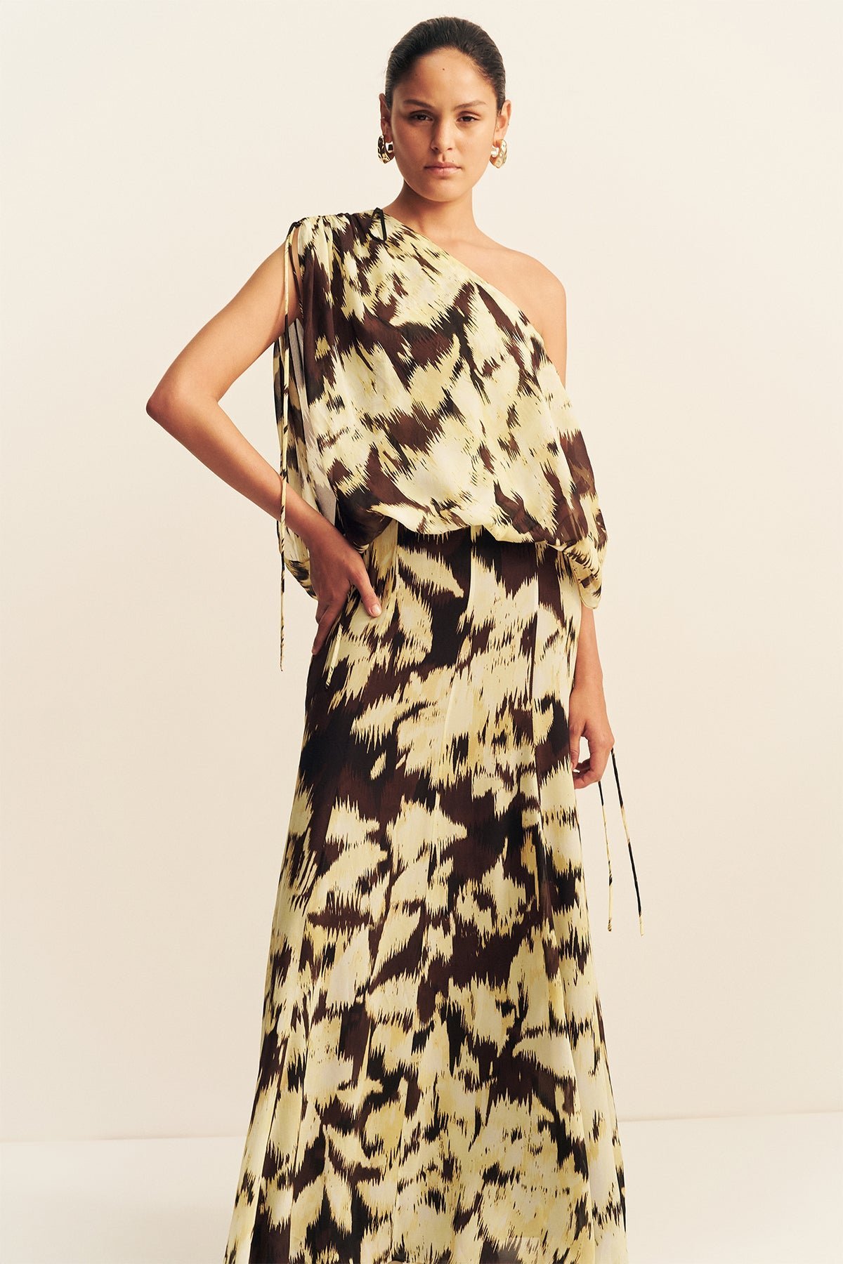 49 Sunyeol Off Shoulder Blouson Maxi Dress 1262006 IKAT SUNGLOW 6R