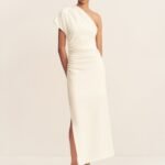 BEAU ASYMMETRICAL MIDI DRESS - IVORY