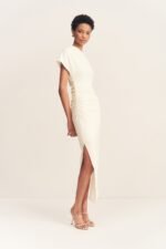 BEAU ASYMMETRICAL MIDI DRESS - IVORY - Image 3