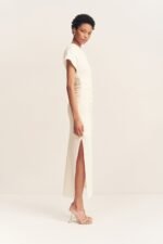 BEAU ASYMMETRICAL MIDI DRESS - IVORY - Image 4