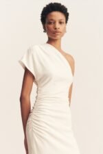 BEAU ASYMMETRICAL MIDI DRESS - IVORY - Image 2