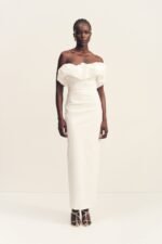 CAMPBELL STRAPLESS BUBBLE MAXI DRESS - IVORY