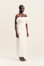 CAMPBELL STRAPLESS BUBBLE MAXI DRESS - IVORY - Image 2