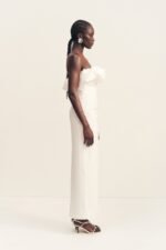 CAMPBELL STRAPLESS BUBBLE MAXI DRESS - IVORY - Image 3