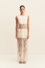 VIVA SEQUIN SPLICED MAXI DRESS - IVORY
