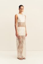VIVA SEQUIN SPLICED MAXI DRESS - IVORY - Image 3