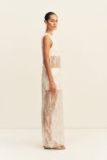 VIVA SEQUIN SPLICED MAXI DRESS - IVORY - Image 4