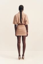 CAMPBELL SHIRT FITTED MINI DRESS - CLAY - Image 5