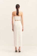 LANI DRAPED MIDI SKIRT - WHITE - Image 5