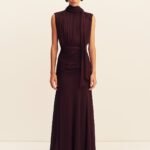 AMINA SCARF NECK MAXI DRESS - WINE TASTING