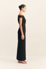 CAMPBELL OFF SHOULDER MAXI DRESS - BLACK - Image 4