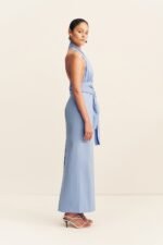 CAMPBELL HALTER PLUNGED MAXI DRESS - AZURINE - Image 4