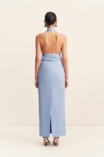 CAMPBELL HALTER PLUNGED MAXI DRESS - AZURINE - Image 5