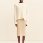 EVERLY SEQUIN MIDI SKIRT WITH DETACHABLE LINING - MACADAMIA