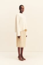 EVERLY SEQUIN MIDI SKIRT WITH DETACHABLE LINING - MACADAMIA - Image 3