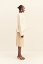 EVERLY SEQUIN MIDI SKIRT WITH DETACHABLE LINING - MACADAMIA - Image 4