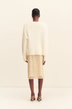 EVERLY SEQUIN MIDI SKIRT WITH DETACHABLE LINING - MACADAMIA - Image 5