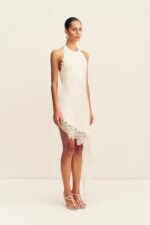 ENIKO LACE OPEN BACK MINI DRESS - IVORY - Image 3