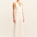 AMURA HIGH WAISTED WIDE LEG PANT - CREAM