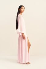 AMINA FLARED SLEEVE PLUNGED MAXI DRESS - FAIRYFLOSS - Image 5