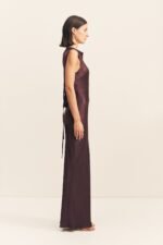 LA LUNE COWL BACK MAXI DRESS - ESPRESSO - Image 4