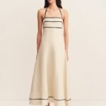BILLIE CONTRAST PANELLED MIDI DRESS